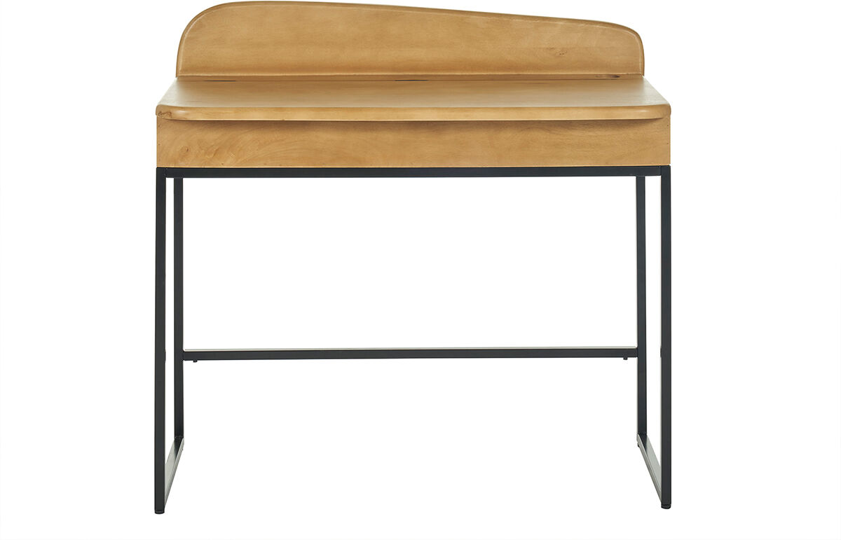 Miliboo Schreibtisch mit Stauraum aus massivem Mangoholz B100 cm SHIVA