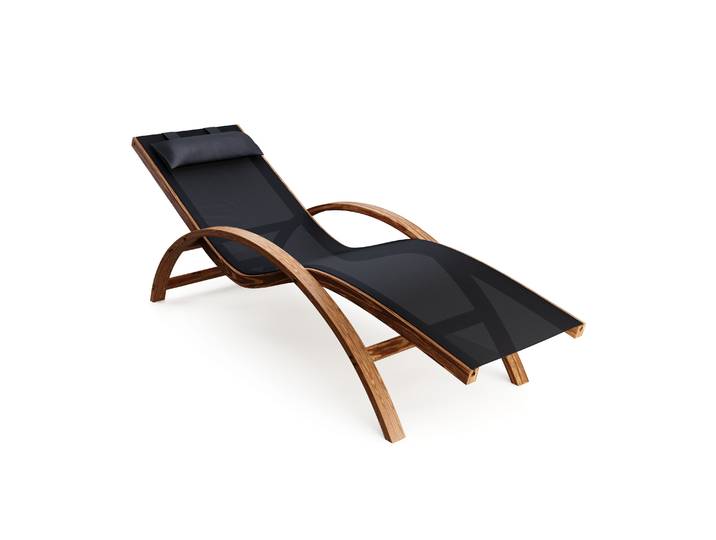 Sonnenliege Holz SOLE schwarz