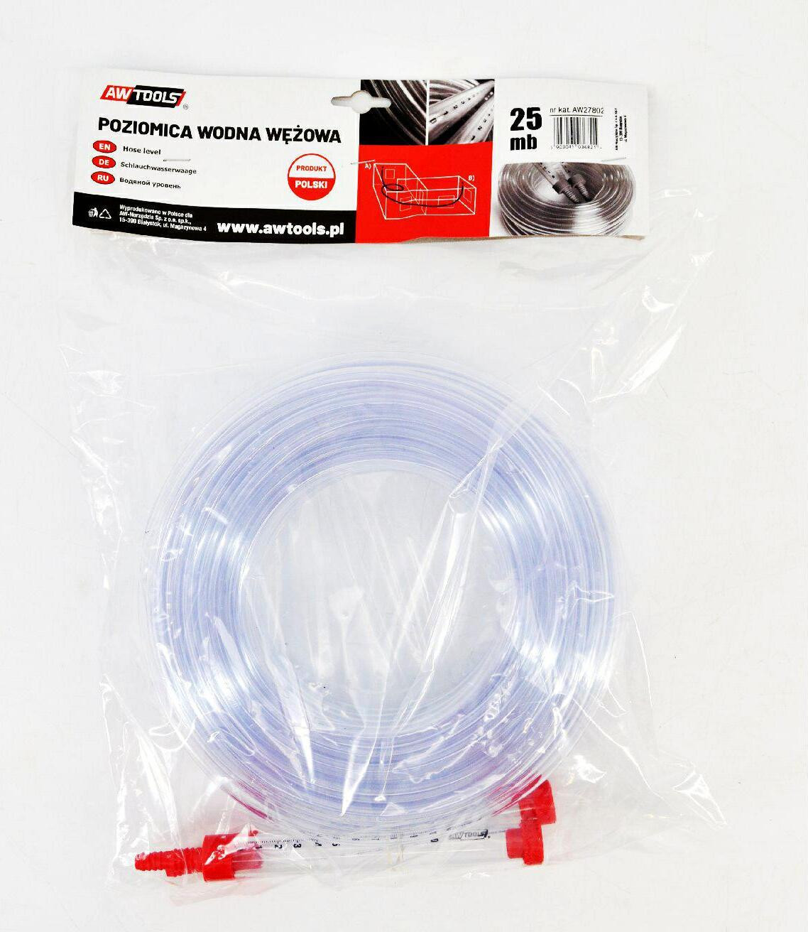 Awtools Waterpas met slang, 25 meter