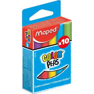 Maped Kreide Color Peps M593501, 10 Stück, Tafelkreide, rund, bunt