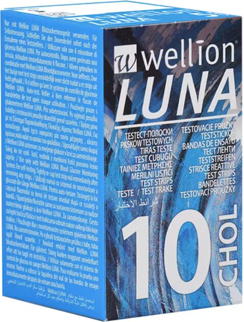 Wellion Luna Tiras Teste Colesterol 10 unidades