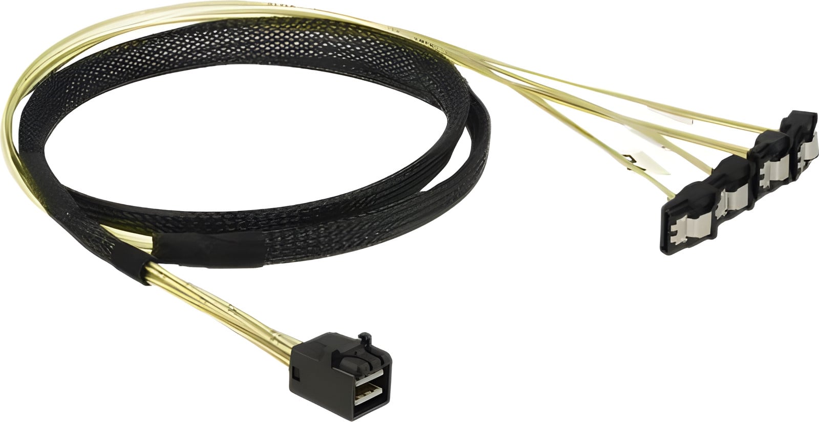 Delock 85685 SAS-Kabel MiniSAS HD SFF-8643 naar 4x SATA 7-pin, 1,0 m