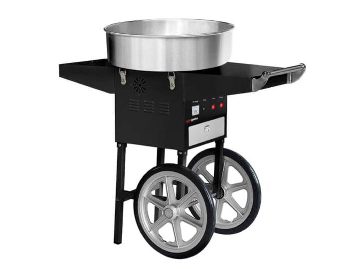 GGM Gastro Zuckerwattemaschine 520 mm 1,08 kW Ideal für die kontinuierliche Produktion, robuste Edelstahlwanne, zeitsparende Reinigung, integrierter Spannungsmesser