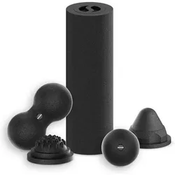 NEOLYMP Faszienrolle Set – 5-in-1 Massage-Set, EPP-Hartschaum, Größe 5 in 1 Set in Schwarz Schwarz
