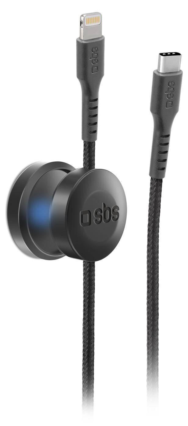 SBS USB-C naar Lightning-kabel met magnetische houder