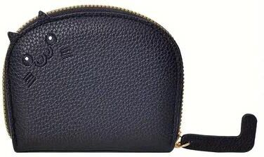 Uplift Picks Cat Shaped Wallet Cute Women Card Holder Multi Slot Coin Purse black