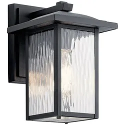 Elstead Lighting Cappanna Außenwandleuchte S E27 in Schwarz mit Wasserglas