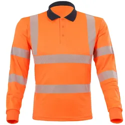 Warnschutz Langarm-Poloshirt "ALLROUND" mit UV-Schutz - 5XL - Orange