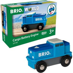 BRIO 33130 Blaue Batterie Frachtlok, aus Kunststoff, batteriebetrieben