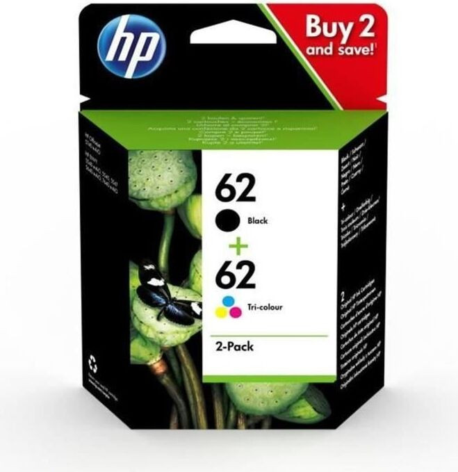 HP 62 inktpatronen multipack zwart en drie kleuren origineel voor Officejet Mobile 250, Envy 5540, Envy 5640 en Envy 7640