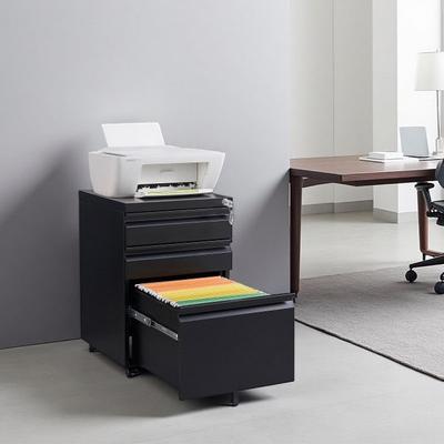 VIVIADORE 3 Drawer Steel Mobile Filing Cabinet with Lock,Fully Assembled Rolling Office Storage Cabinet with 5 Casters