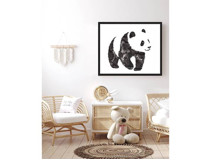 Bild Water And Ink Draw Panda 53 x 63cm Multicolor