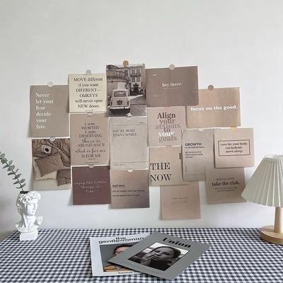 Inspire Select Nordic Retro Photo Card Wall Stickers Set Japanese Mori Style DIY Art Postcards For Bedroom Decor l