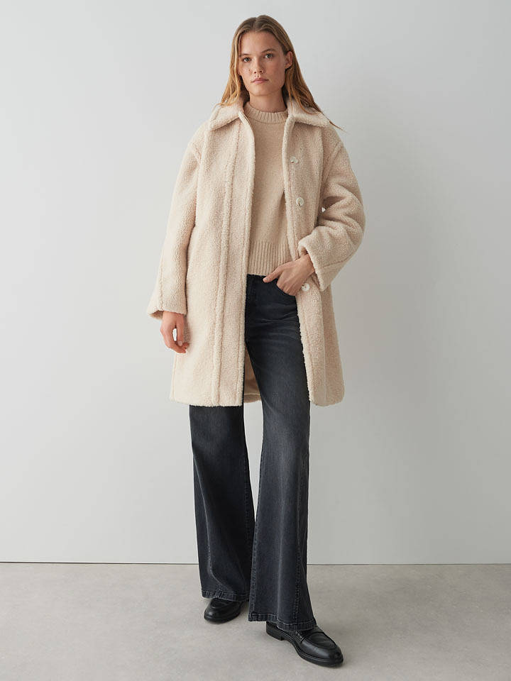 OPUS Teddymantel "Heddy" in Creme - 42