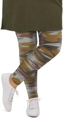 Plus Size Women's Cotton Spandex Elastic Waist Full Length Leggings by Ellos Studio in Camouflage (Size 2X)