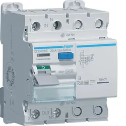 Hager CDB525E Fehlerstromschutzschalter 2 polig 10kA 25A 30mA Typ B