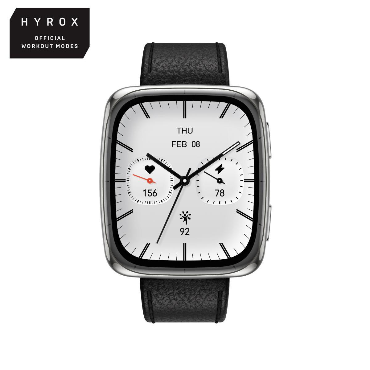 Amazfit Active 2 Square 43mm NFC GPS AMOLED HYROX Smartwatch Black W2434GL2N
