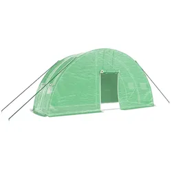 Helloshop26 - Gewächshauszelt/Überdachung für Pflanzen Blumen und Gemüse mit Stahlrahmen 12 m2 6 x 2 x 2,85 m grün