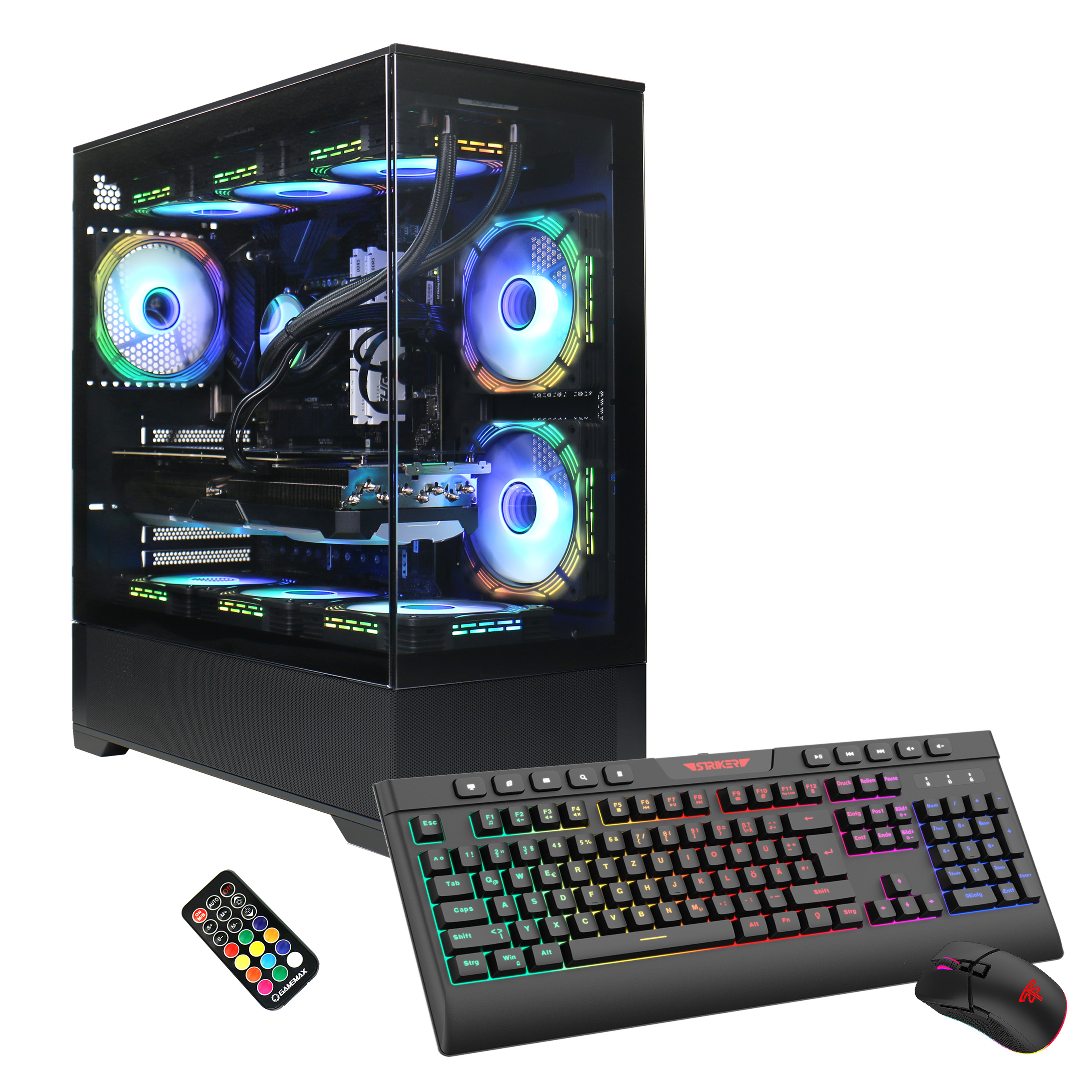 GAMEMAX Gaming-PC Vista AB 7516 Ryzen 5 7500F Wasserkühlung 32GB DDR5 RAM 1TB SSD RTX 5060Ti (16GB) RTX5060Ti Windows 11