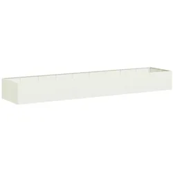 Helloshop26 - Moderner Pflanzkübel für den Außenbereich 360 x 80 x 40 cm klares Design natürliche Oberfläche aus weißem Stahl
