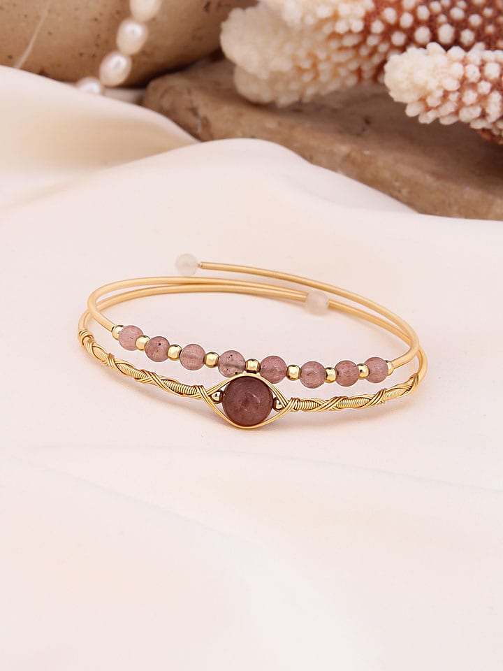Pierres delicates Vergold. Armspange mit Edelsteinen - onesize