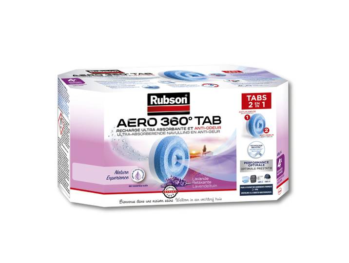 RUBSON Recharge AERO 360 Aroma Relax Lavande Lot de 4 recharges