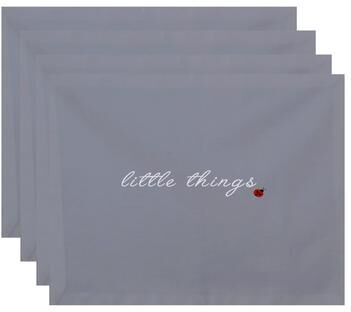 E by Design 18 x 14-inch Little Things Word Print Placemat (Set of 4)