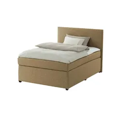 Boxspringbett mit Matratze und Topper  H3 Duke , gelb , Maße (cm): B: 97 H: 104