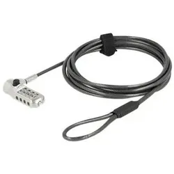 Navilock 20677 - 2 m - Zahlenschloss - Stahl - Schwarz - Silber, Notebook Security, Schwarz, Silber