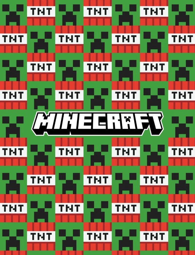 Minecraft fleece deken Creeper en TNT, 130 x 170 cm