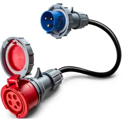Voldt® 16A 5-polig auf 16A 3-polig CEE-Adapter |