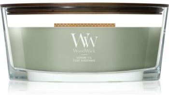 Woodwick Verdant Fig vela perfumada com pavio de madeira 453.6 g. Verdant Fig