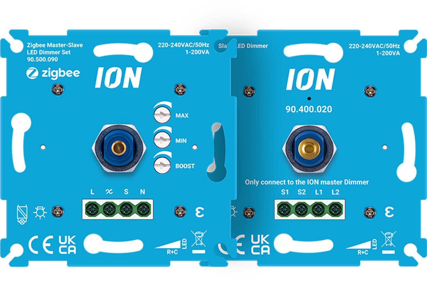 ION industries universele LED dimmer set master + slave Zigbee 0.3-200W
