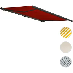 Elektrische Kassettenmarkise T123, Markise Vollkassette 4,5x3m ~ Acryl bordeaux-rot, Rahmen anthrazit