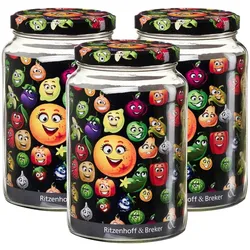 Ritzenhoff & Breker Smile Vorratsglas 1,7 l 3er Set