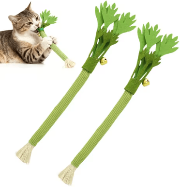 Inspire Picks Catnip Celery Chew Stick Cat Toy For Teeth Cleaning And Interactive Play 2pcs