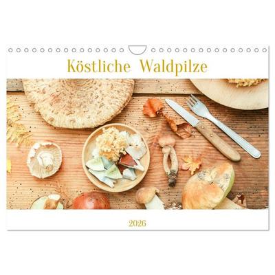 Köstliche Waldpilze (Wandkalender 2026 DIN A4 quer), CALVENDO Monatskalender