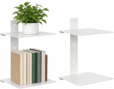 Garvee Invisible Metal Wall Bookshelf – Floating Double Layer Shelves for Modern Book Storage