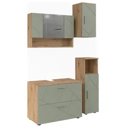 Vicco, Badmöbelset, Badmöbel-Set Irma, Salbeigrün, 4 Teile