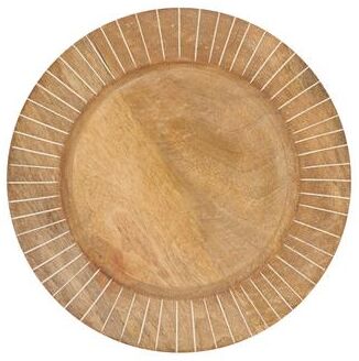 Saro Lifestyle Textured Slit Edges Wooden Charger Plate (Set of 4)