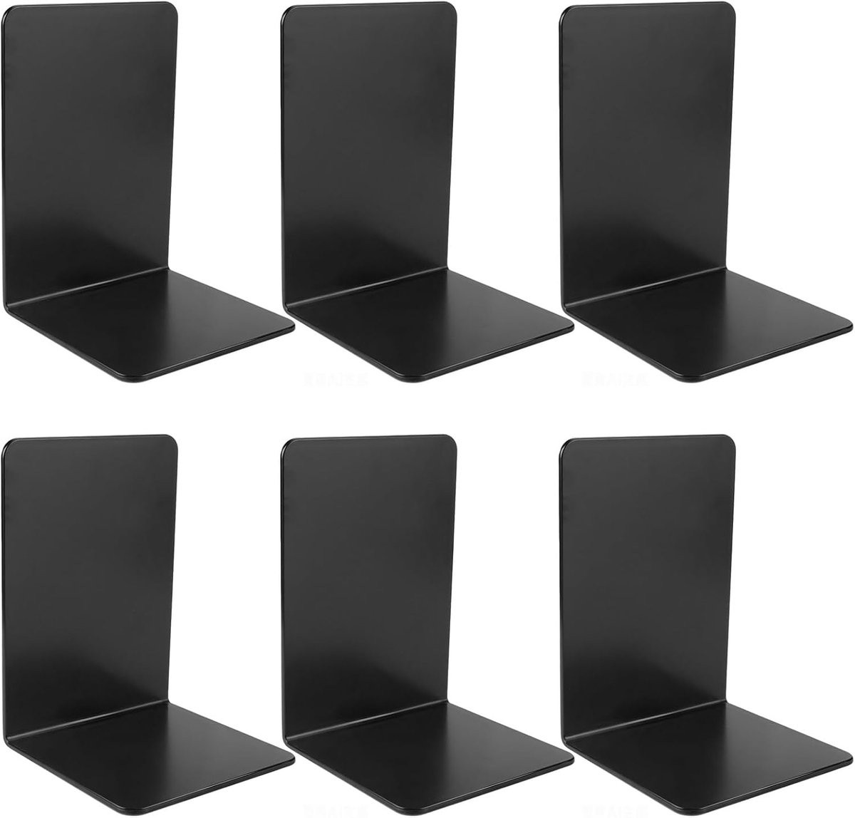 Set van 6 zwarte acryl boekensteunen