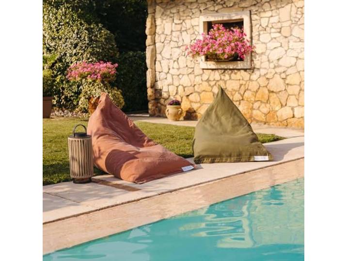 Maanta Randa Sitzsack Outdoor und Indoor - L 90 x 130 x 90 cm - Taupe - für Garten, Terrasse, Balkon und Wohnzimmer