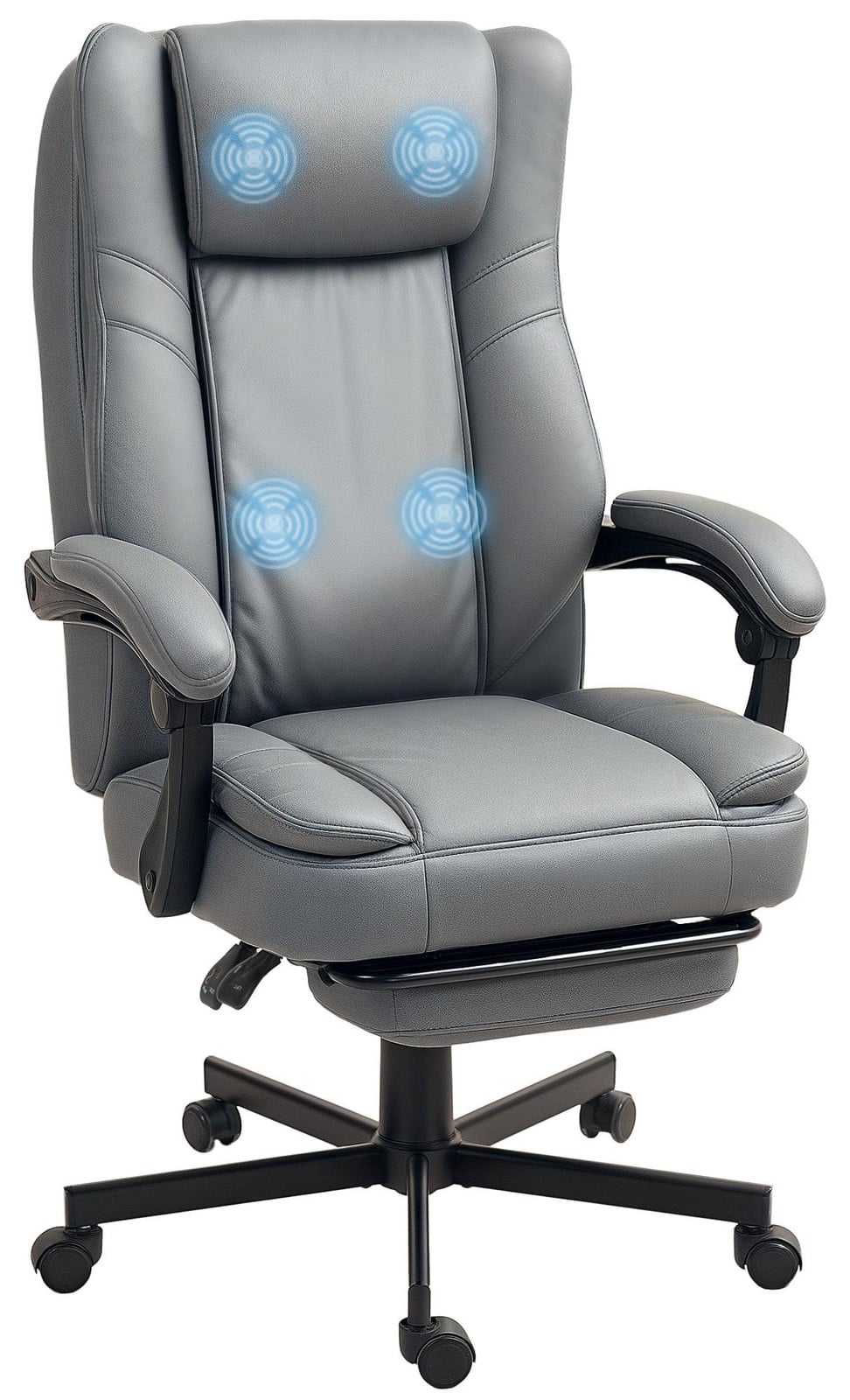 HOMCOM ergonomische bureaustoel met massagefunctie, grijs