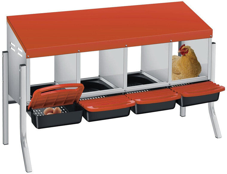 Blue Elephant Chicken Nesting Boxes,Weatherproof Galvanized Steel Chicken Egg Laying Box with Handle Perch & Automatic Rollout Egg Collection, Easy Clean & Quick As Orange 69.9cm H X 104.1cm W X 34.3cm D