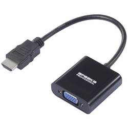 SpeaKa Professional 4064161294315 HDMI / VGA / Klinke Adapter [1x HDMI-Stecker - 1x VGA-Buchse, Klinkenbuchse 3.5 mm] Schwarz 0.15 m