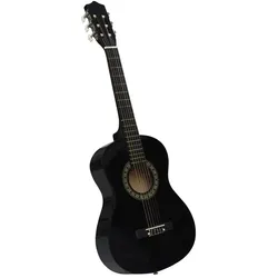 vidaXL Alvonica (Konzertgitarre, harter Kunststoff, Lindenholz, Nylon), Gitarre, Schwarz