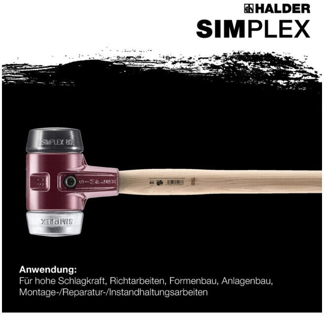 Halder Marteau de forgeron Simplex 80mm Caoutchouc/Mou (3029.081)