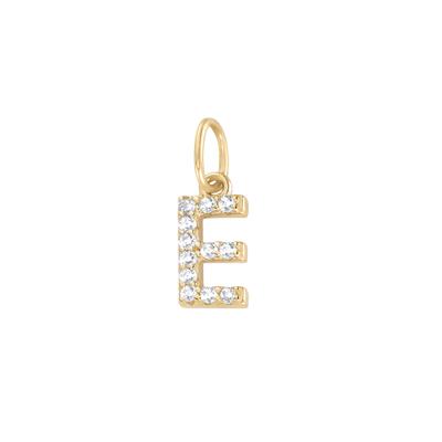 Buchstabenanhänger LUIGI MERANO "Buchstabe E mit Zirkonia, Gold 375", gold, Schmuckanhänger, Damen, onesize