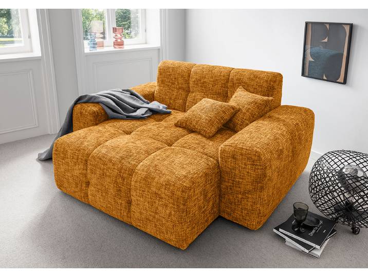XXL-Sessel Gelb/Gold Strukturstoff Ruta 181 x 87 x 155cm