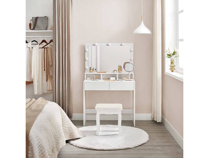 Coiffeuse Ireby IV 80 x 140 x 40cm Blanc